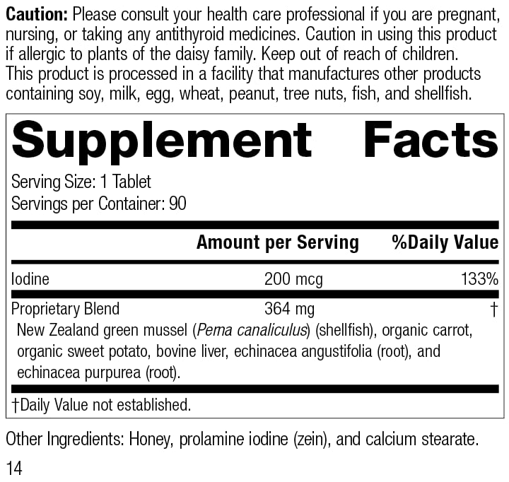 Standard Process Iodomere - Whole Food Metabolism and Thyroid Support with Echinacea Standard Process Inc.
