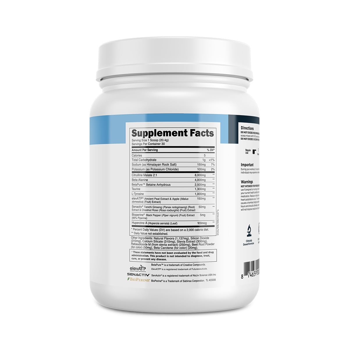 Transparent Labs Stim-Free Pre-Workout - Caffeine & Stim Free Pre Workout Powder for Men and Women with Beta Alanine Powder, Citrulline Malate, & elevATP - 30 Servings, Strawberry Lemonade Gsupps Australia