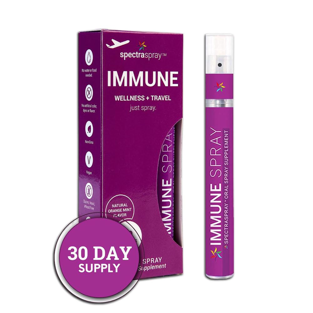 Spectraspray Immune Support Vitamin Spray - Vitamins C, E, Zinc and L-Lysine, 30 Day Supply per Spray Spectraspray