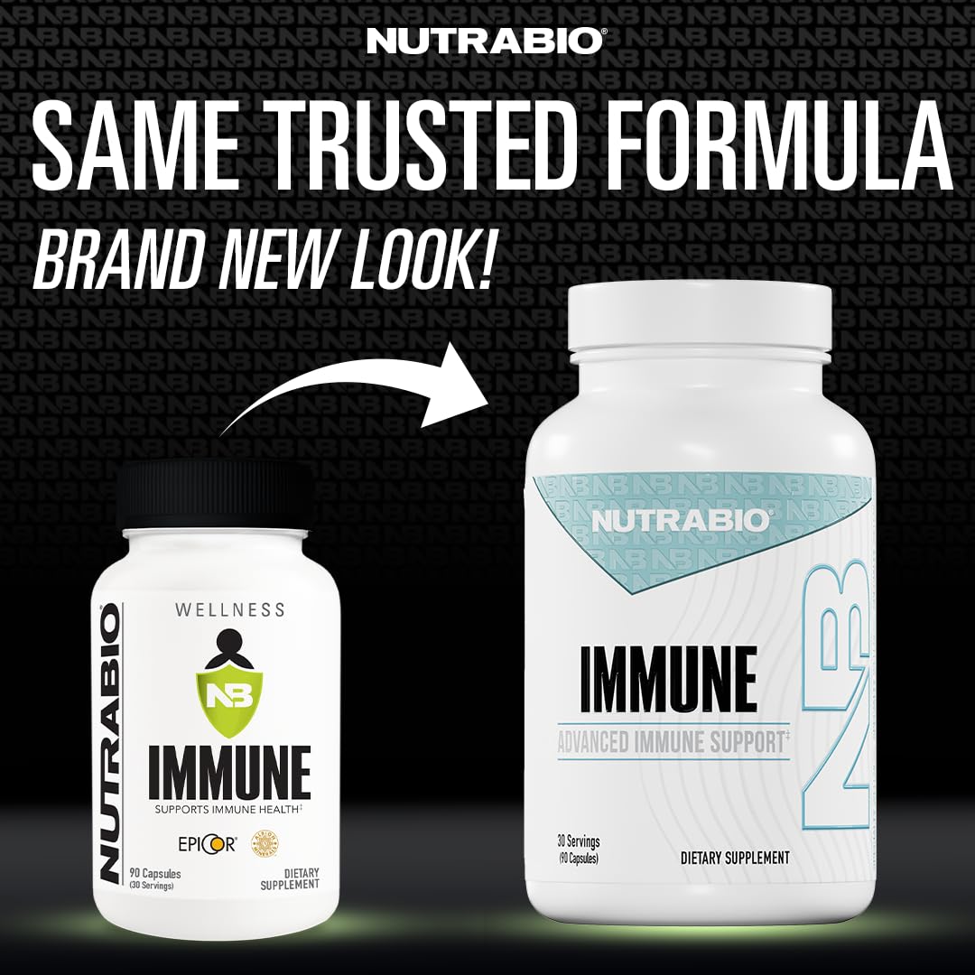 NutraBio Immune Support Supplement with EpiCor - 90 Vegetable Capsules NutraBio
