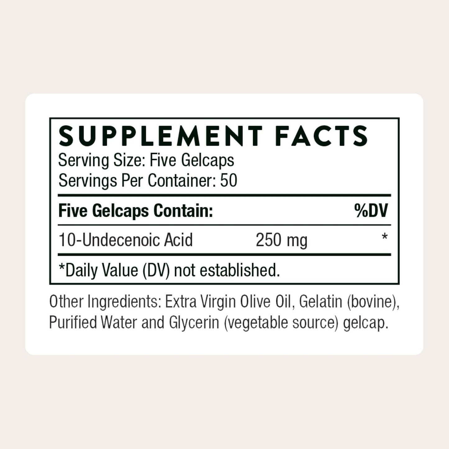 THORNE - Undecylenic Acid (Formerly Formula SF722) - 250 mg of Undecylenic Acid - for a Healthy Balance of Gut & Vaginal Flora* - Gluten Free - 250 Gelcaps - 50 Servings THORNE