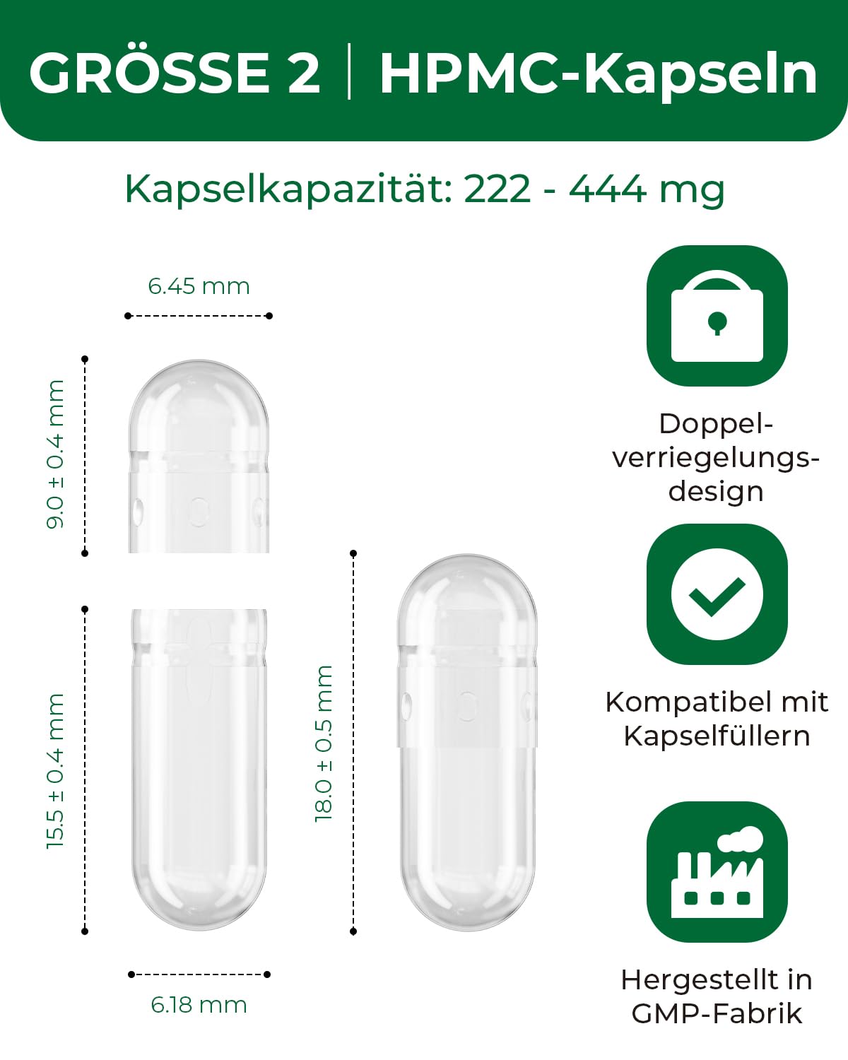 HPMC Empty Capsules Size 2-200 Clear Count Pill Capsules Empty - Plant-Based Cellulose | Vegetarian, Halal, Non-GMO | for DIY Supplement & Herbal Filling MéipaLien