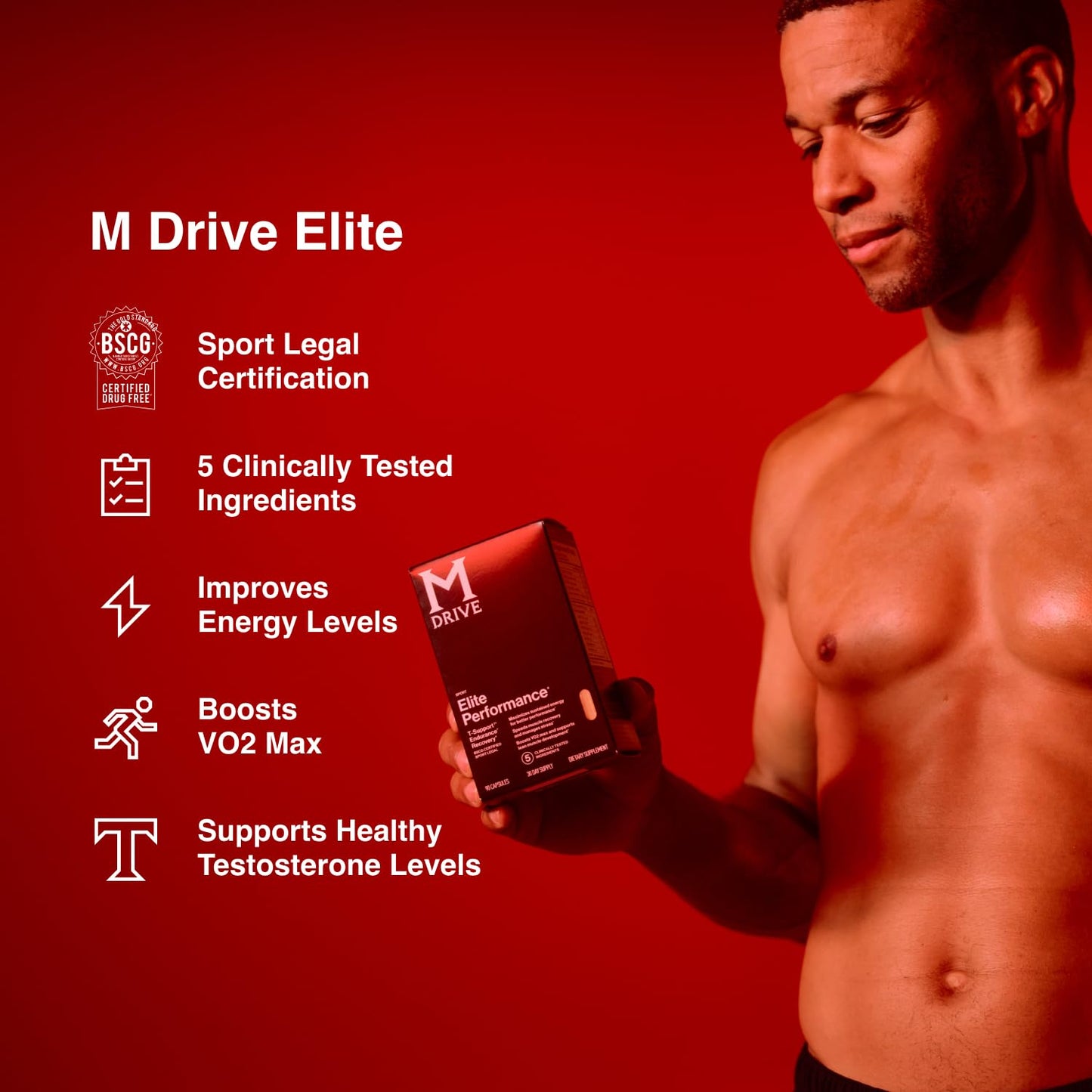 Mdrive Elite Multi - Natural Energy, Strength, Stress Relief, Lean Muscle, Immune Health Support from Zinc, Selenium, Manganese & Vitamin D, Enzymes for Digestive Support Mdrive