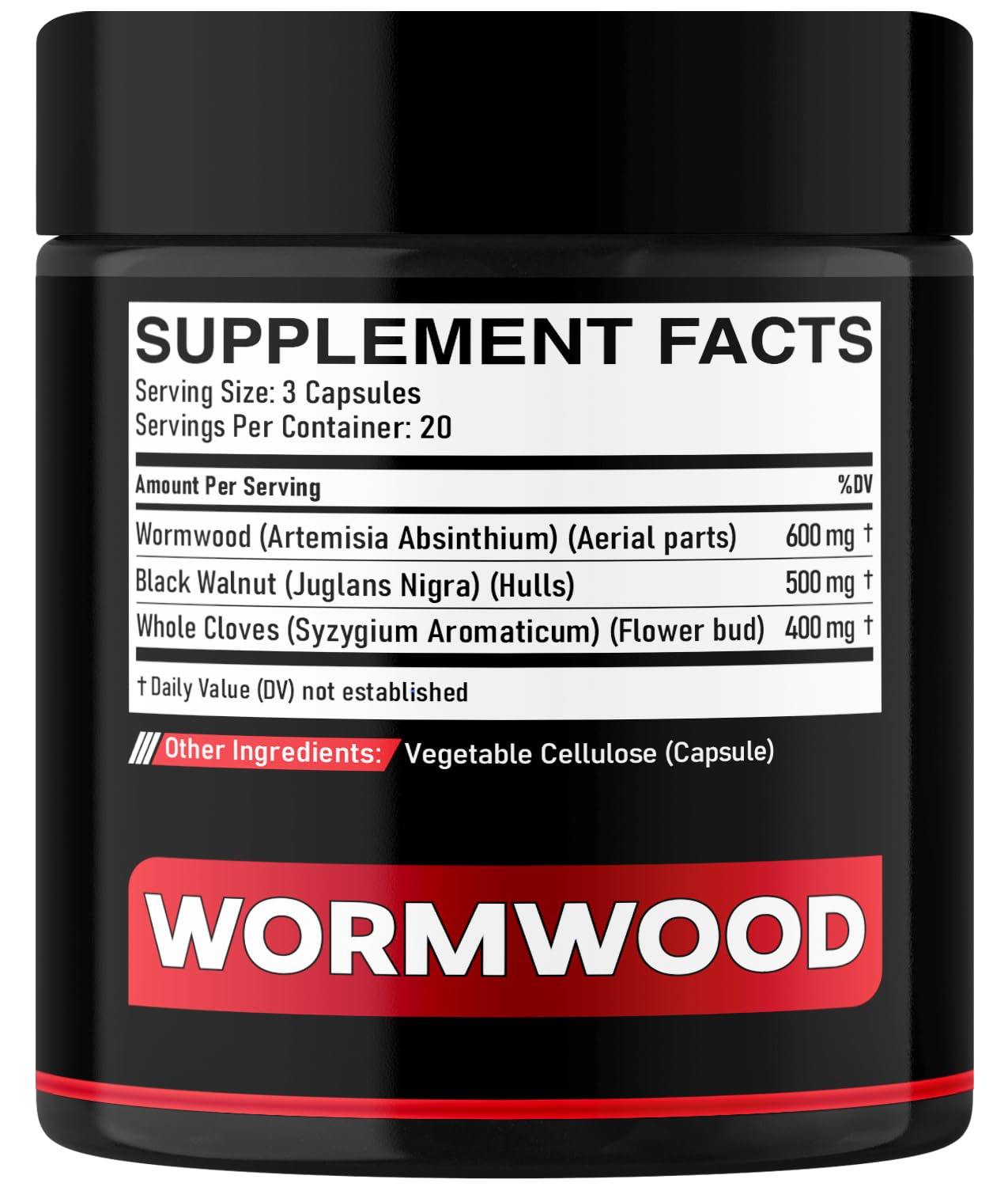 DEDICAD 1500mg Wormwood Capsules with Black Walnut & Cloves - Artemisia Annua Supplement for Immunity - 60 Vegan Capsules DEDICAD