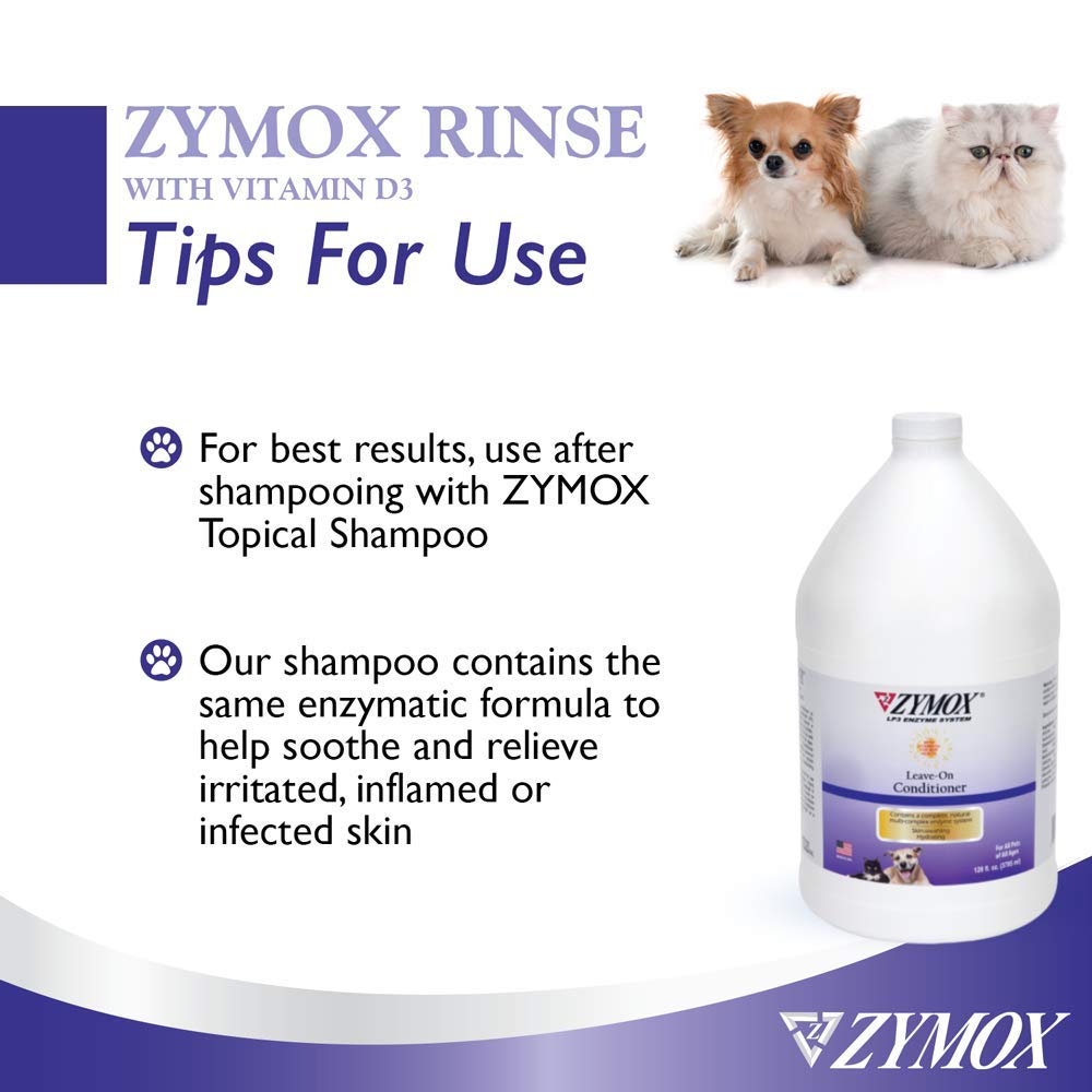 ZYMOX Leave-in Conditioner with Vitamin D3 for Cats & Dogs, 1gal Zymox