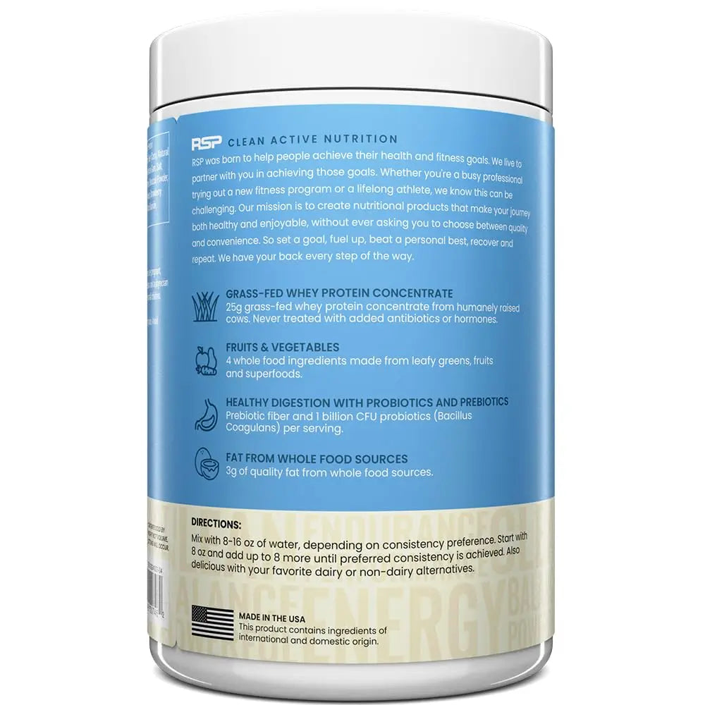 TrueFit High Fiber Protein Powder, Grass-Fed Whey Meal Replacement Shake with Prebiotics, Probiotics, & Organic Superfoods, Keto Friendly, Gluten Free RSP NUTRITION
