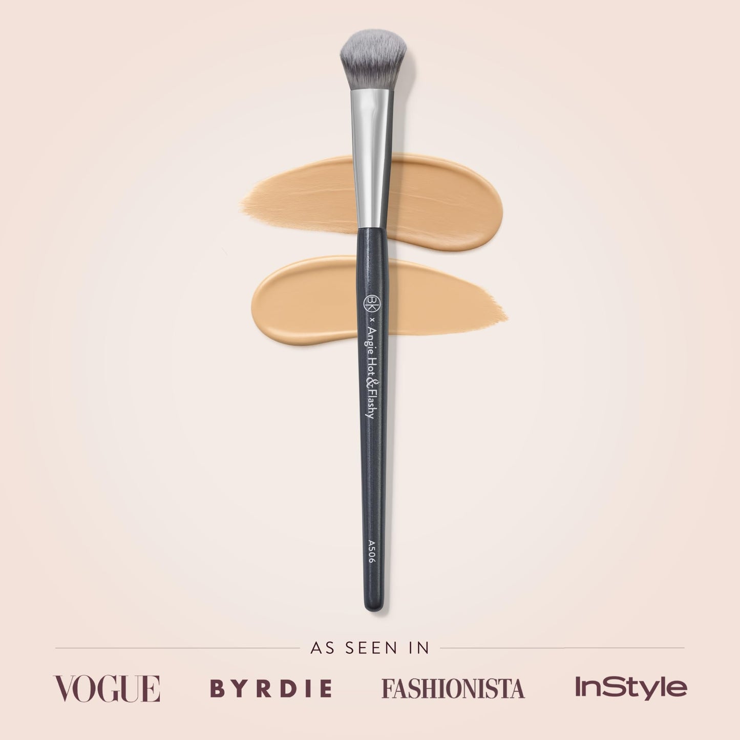 BK BEAUTY BRUSHES - ANGIE HOT & FLASHY A506 CONCEALER - Viral "Kitten Paw" Face Brush - Under-Eye Concealing and Contouring - Makeup Brushes BK BEAUTY