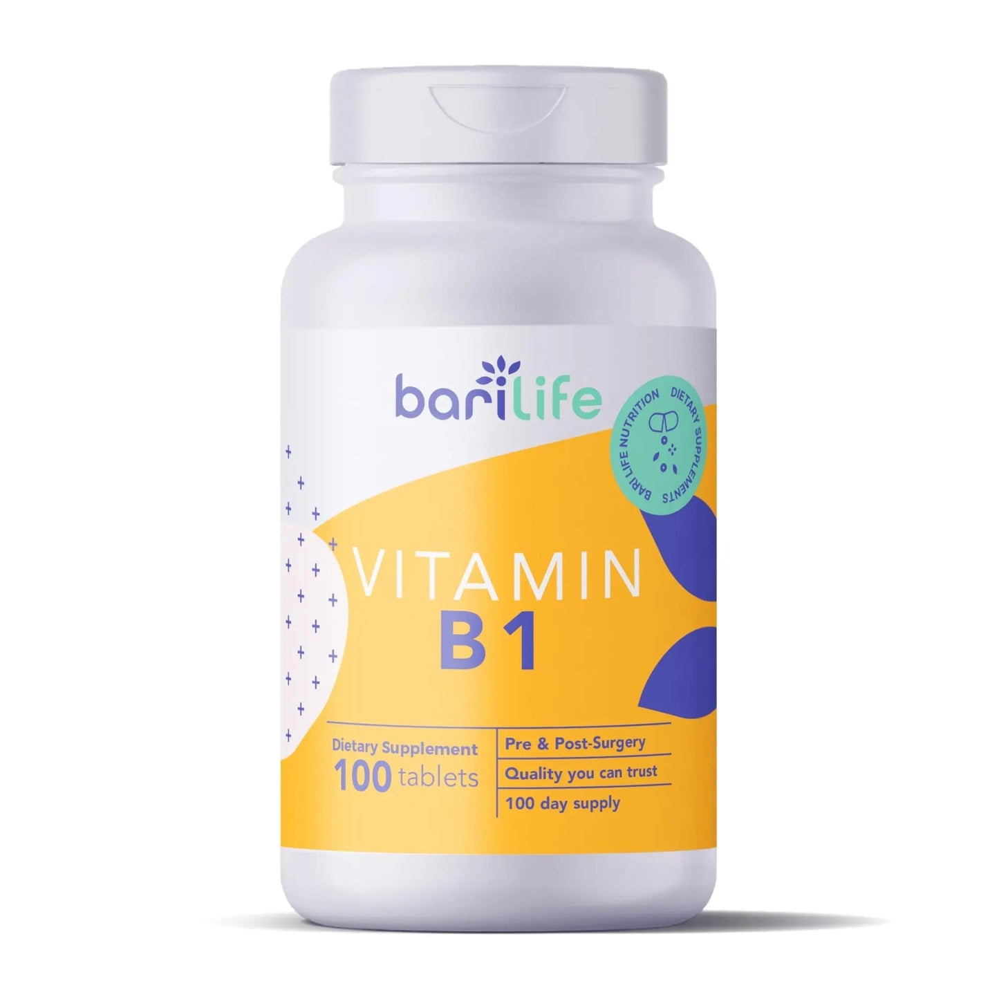 Bari Life Vitamin B1 100mg Tablets, Thiamin, Thiamin, Dietary Supplement (100 Tablets) Bari Life