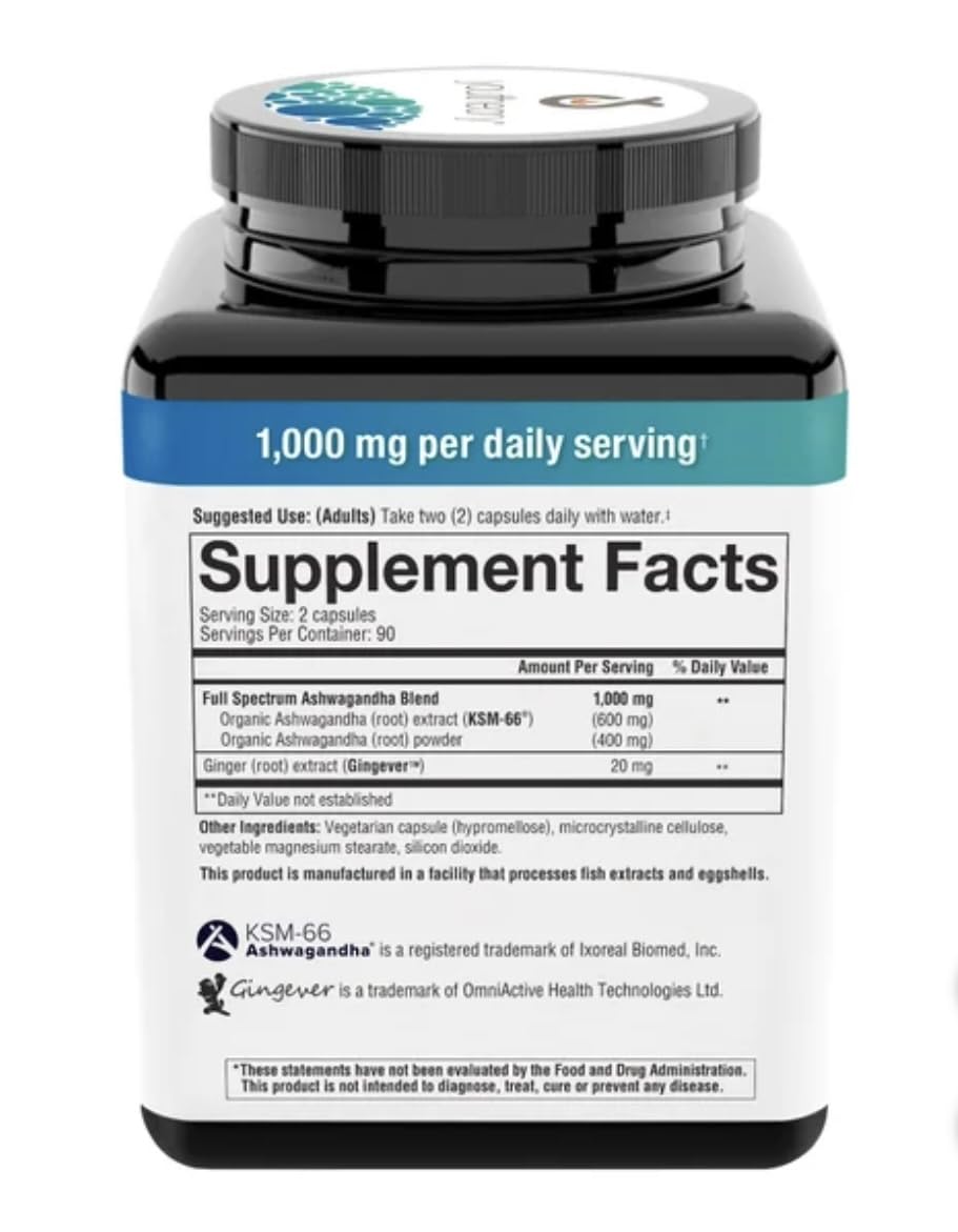 Youtheory Ashwagandha 1000mg with KSM-66 - Helps Support a Healthy Stress Response,180 Capsules (Pack of 1) Youtheory