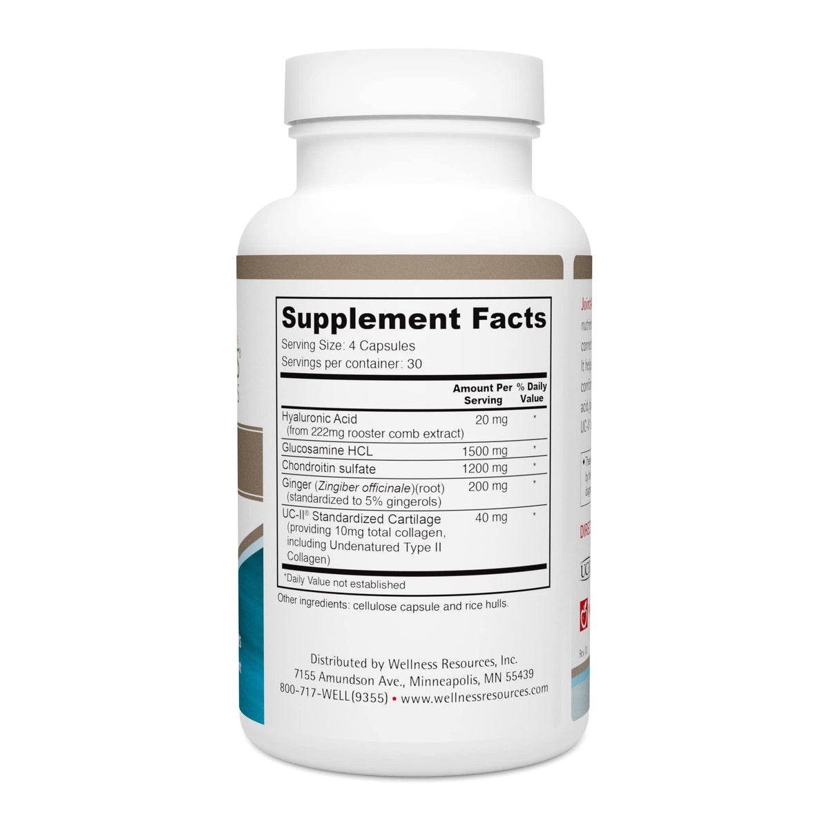 Wellness Resources JointAll - Joint Support Supplement with Natural Hyaluronic Acid, UC-II Collagen, Glucosamine, Chondroitin for Joint Strength and Comfort (120 Capsules) … Wellness Resources
