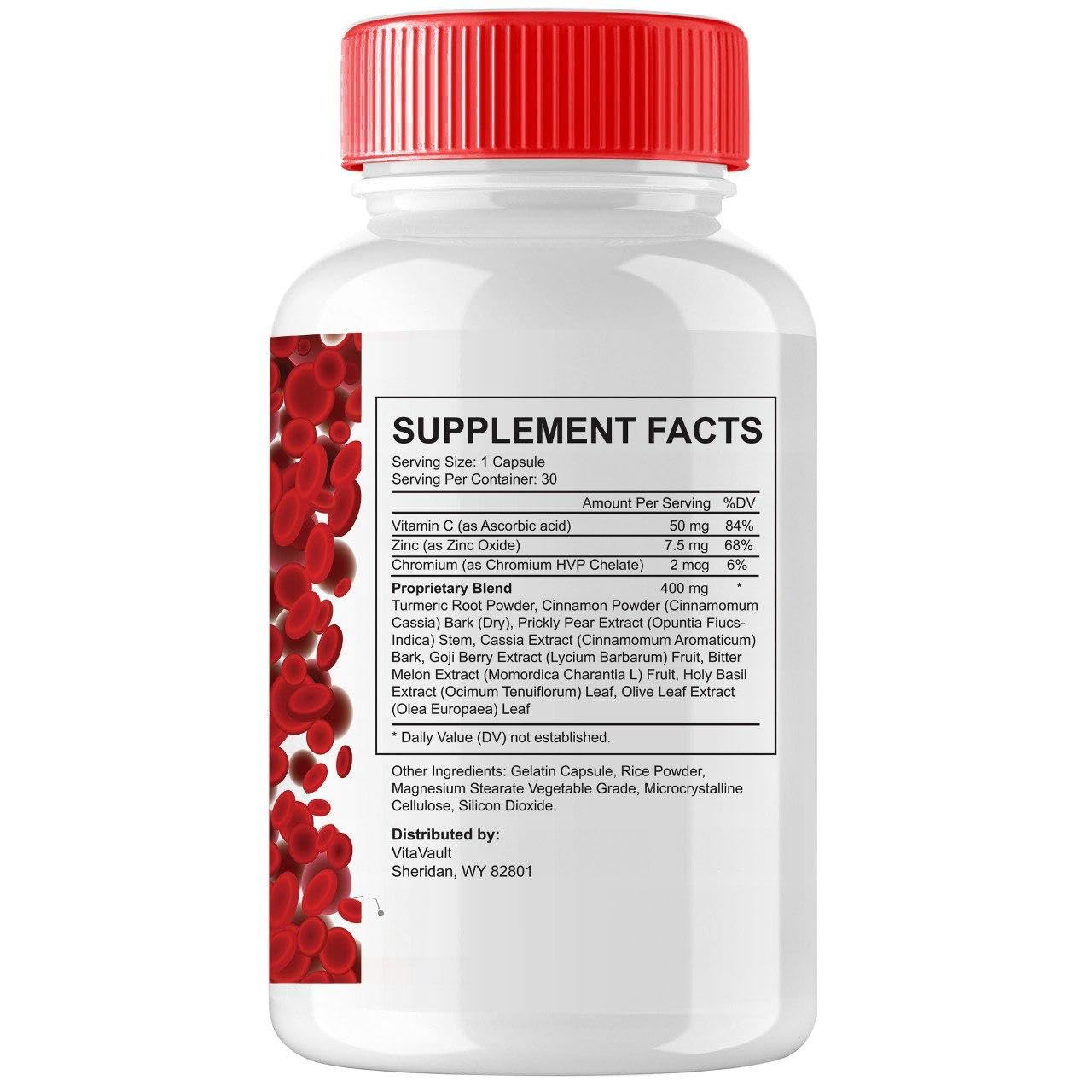 (3 Pack) Glucofort, Max Advanced Blood Support Formula Capsules Vitavault