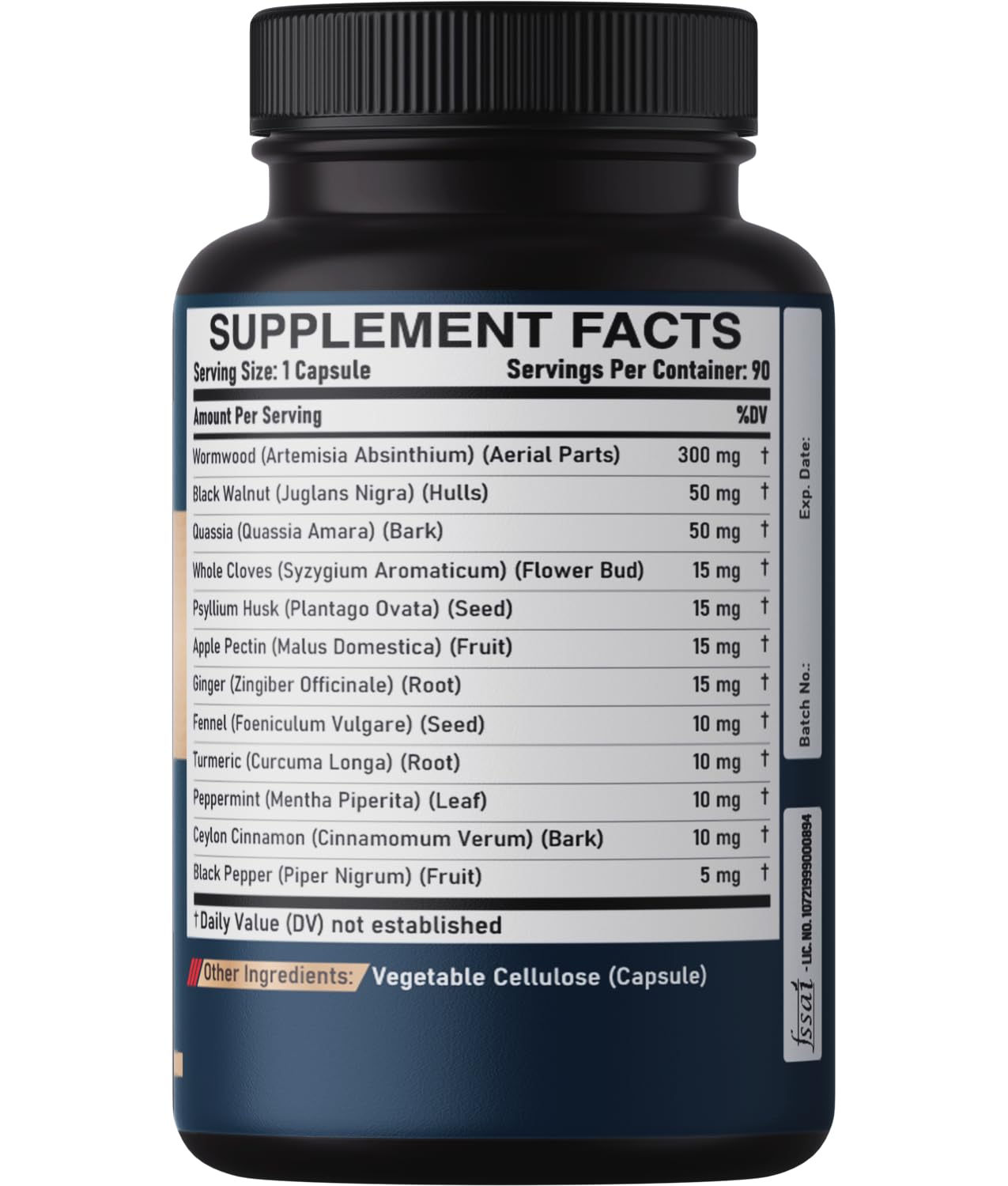 DEDICAD 12in1 Wormwood Black Walnut Clove Capsules - Immune, and Mood Support - 3 Month Supply - 90 Vegan Capsules DEDICAD