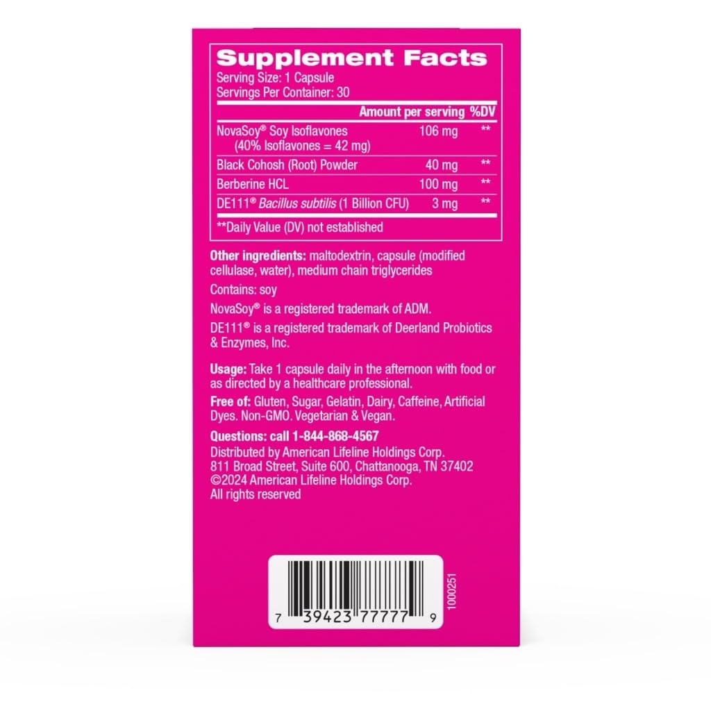 Florajen Triple-Action Menopause Probiotic - Hormonal Balance, Hot Flash, & Mood Swing Relief - Weight Management & Digestive Support - Featuring Berberine, Black Cohosh, & Botanical - 30 Capsules Florajen