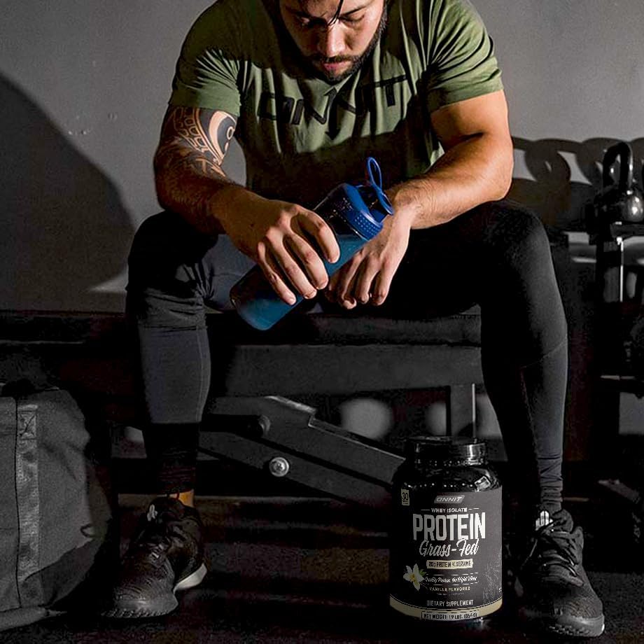 ONNIT Grass Fed Whey Isolate Protein Powder, Vanilla Flavor, Whey Protein Powder Dietary Supplement to Support Muscle Gain and Workout Recovery, 30 Servings per Tub, 30.7 oz Gsupps Australia