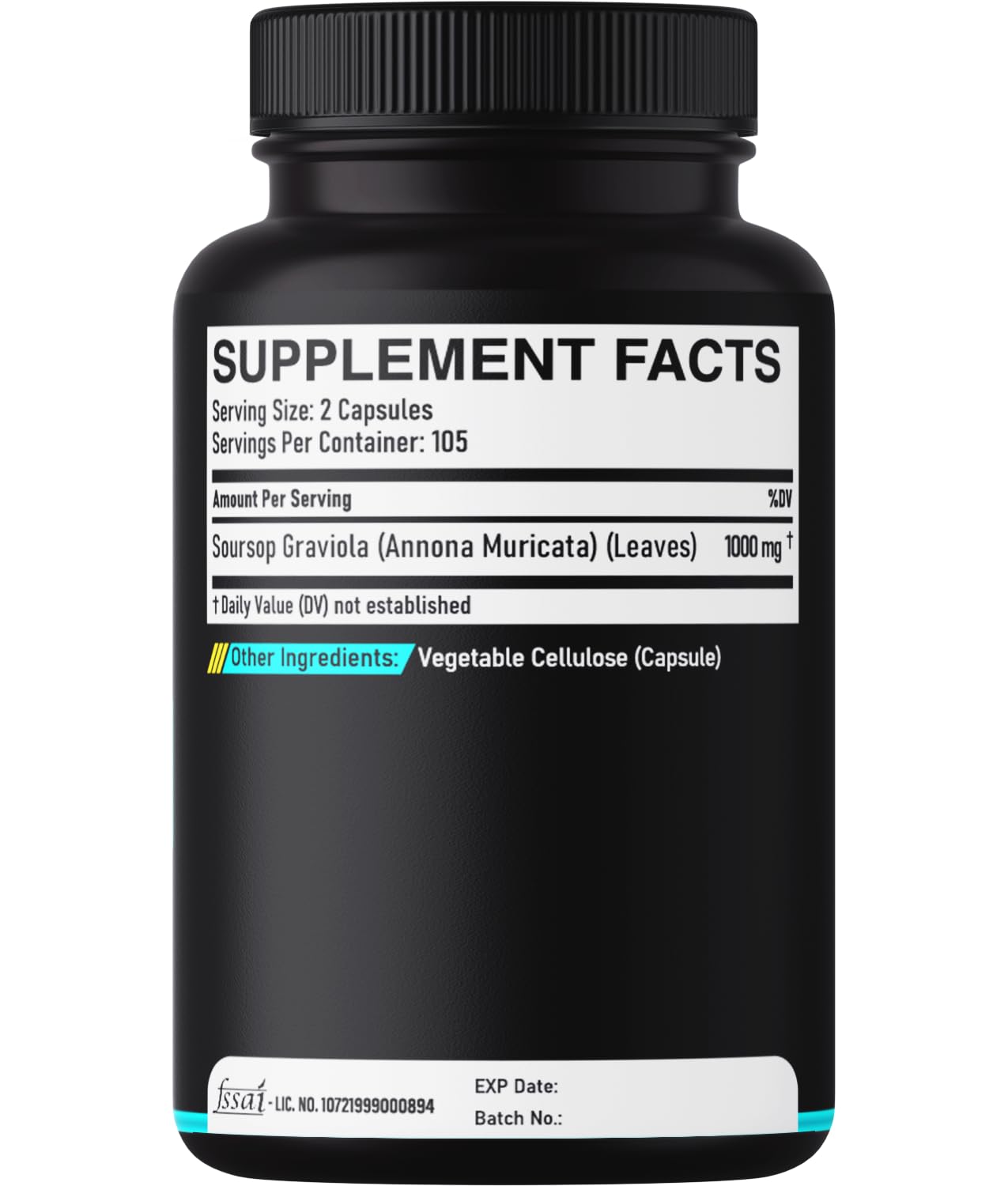 Soursop Graviola Leaves Capsules - Soursop Fruit Advanced - 210 Counts for 105 Servings DEDICAD