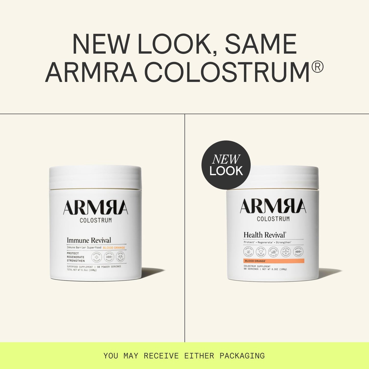 ARMRA Colostrum Powder | Blood Orange | Gut Health & Bloating | Skin & Hair | Immunity | Keto, Gluten & Fat-Free | 90 Servings ARMRA