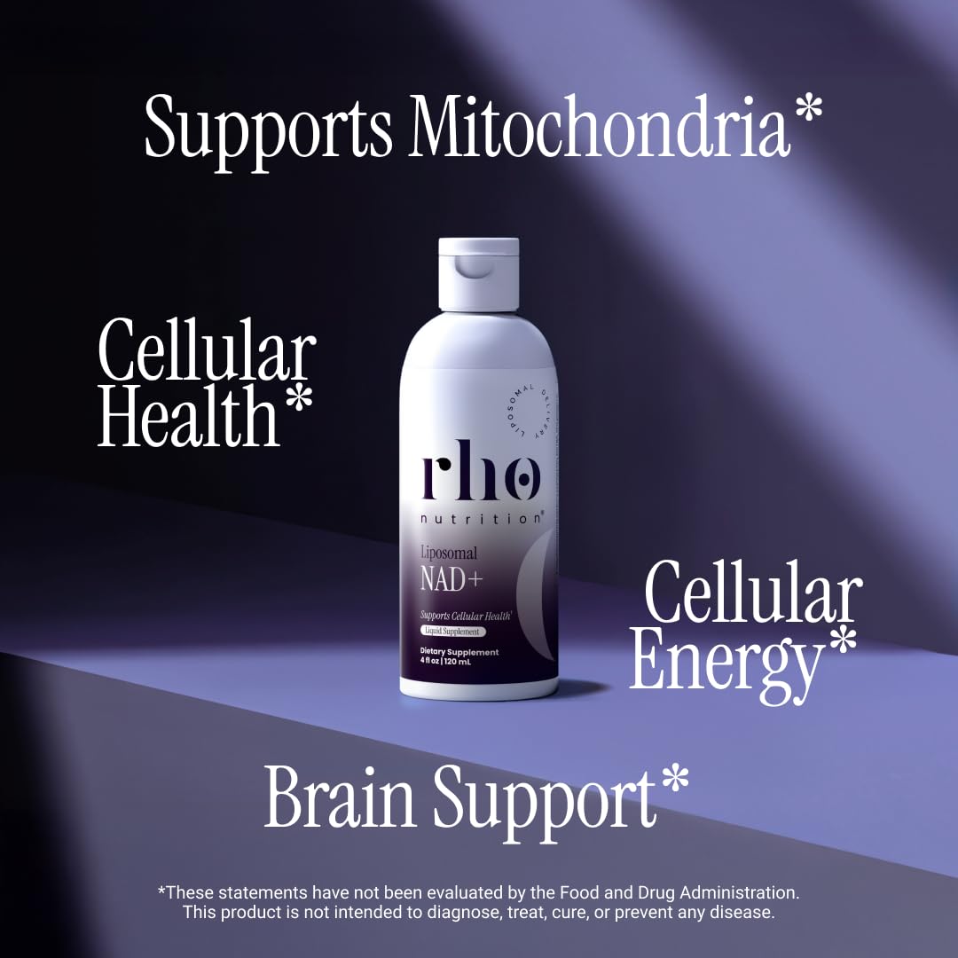 Rho Nutrition Liposomal NAD+ – Liquid Supplement Designed to Help Support Absorption – Active Form of NAD+ Helps Support Normal Cellular Health, Healthy Aging Rho Nutrition