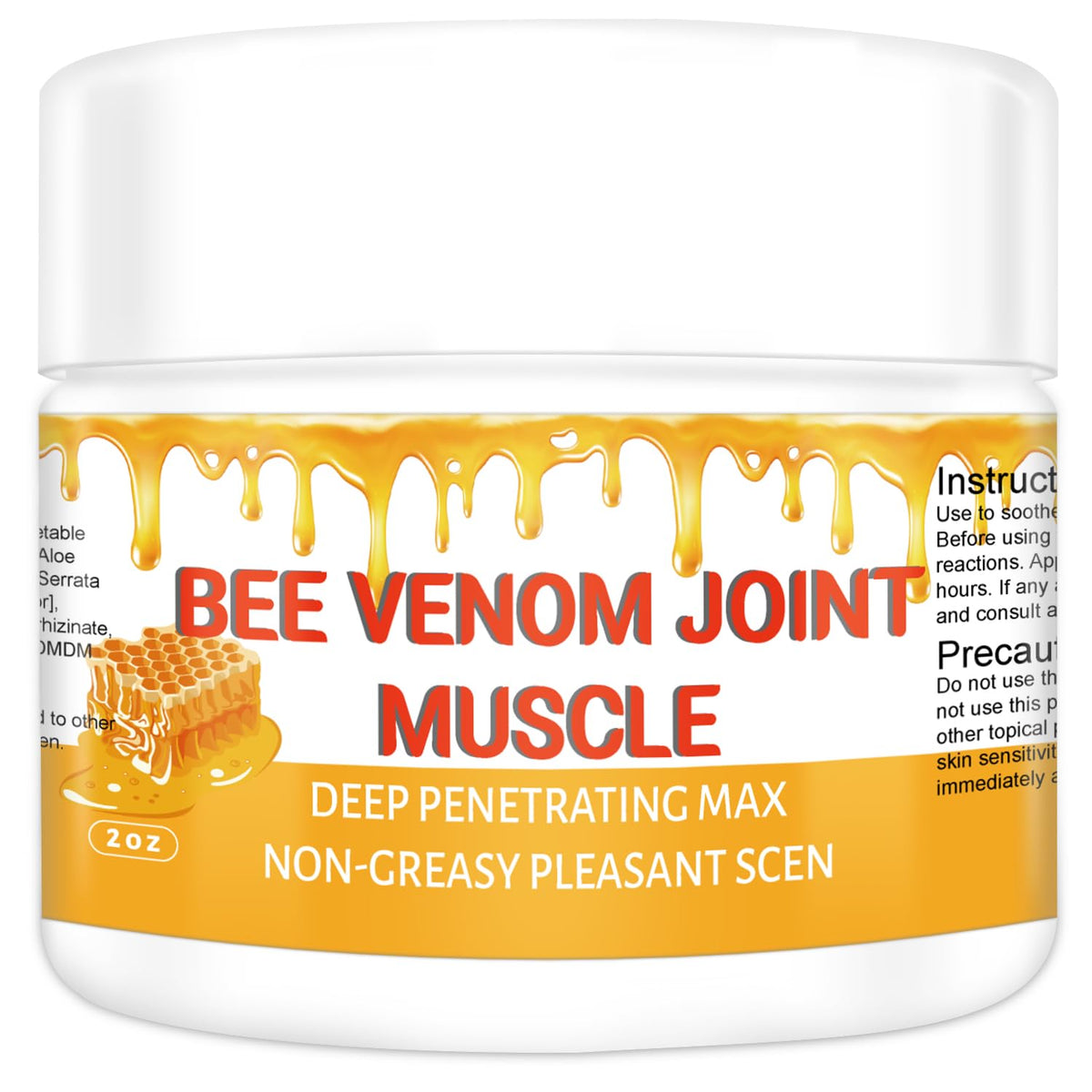 MRBOOHINET Organic Bee Venom Therapy Serum, Professional Joint & Muscle & Bone Release Cream - 24 Hour Soothing Effective Release for Back, Neck, Hand, Foot, Knee, Muscle, Shoulder, Hip, Nerve MRBOOHINET