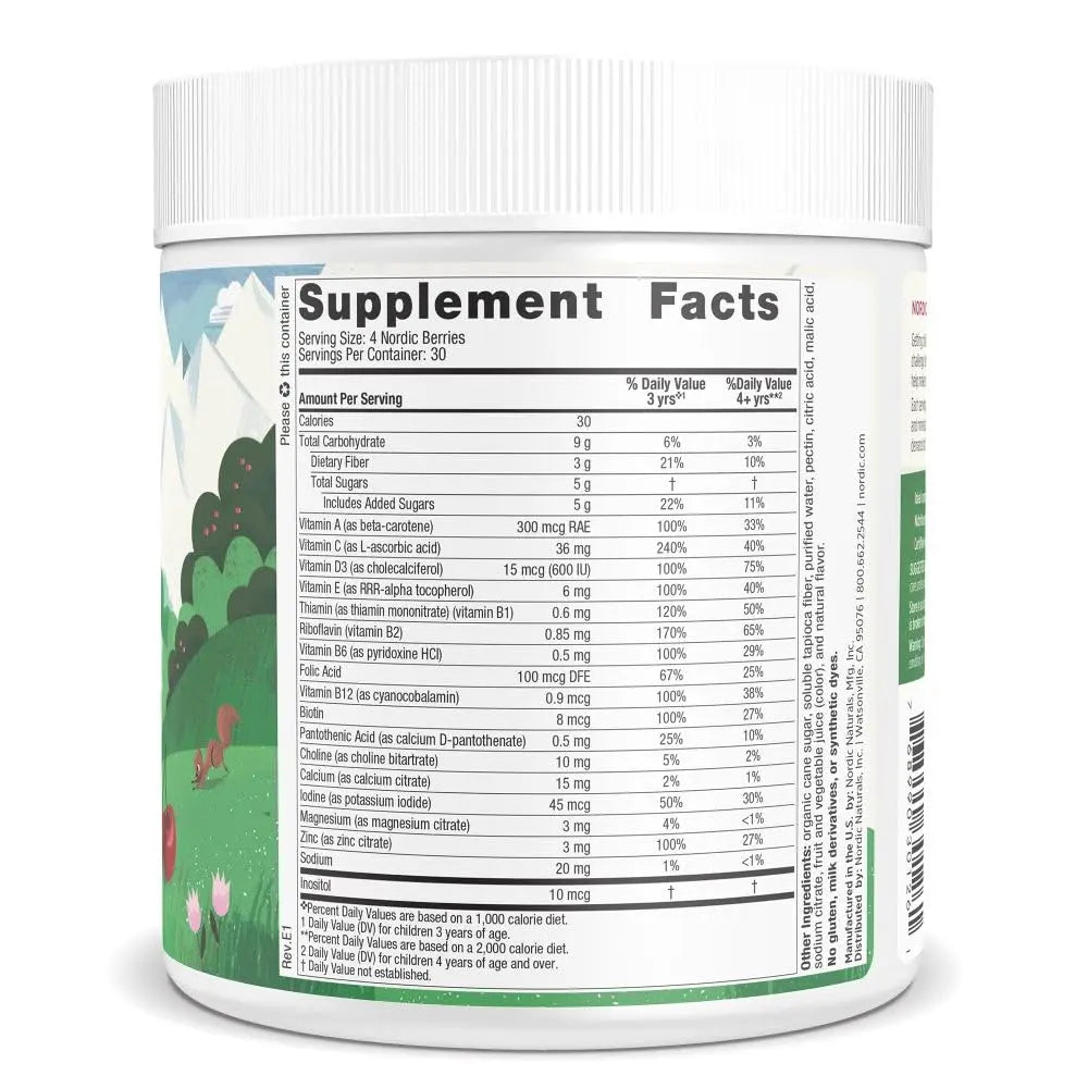 Nordic Naturals Nordic Berries, Cherry Berry - 120 Gummy Berries - Great-Tasting Multivitamin for Ages 2+ - Growth, Development, Optimal Wellness Nordic Naturals