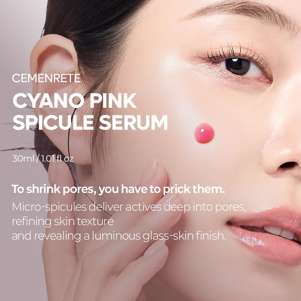 Dr.Melaxin Cyano Pink Spicule Niacinamide Serum – Vitamin B12 Pore Minimizer, Liquid Microneedle Facial Treatment Dr.Melaxin