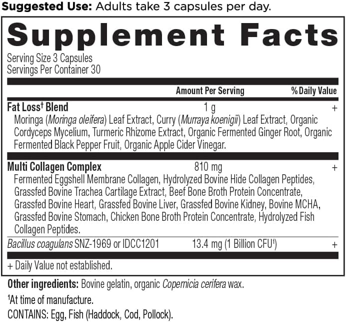 Ancient Nutrition Multi Collagen Advanced Lean with Probiotics, Hydrolyzed Collagen Peptides Supports Healthy Weight Loss and Fat Loss, 90 Count Gsupps Australia