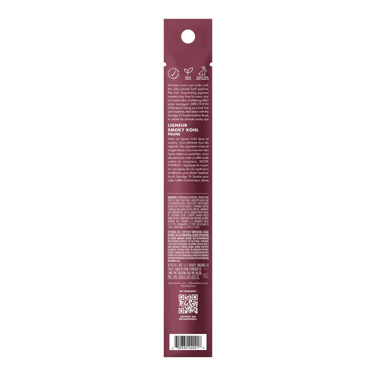 e.l.f. Smoky Kohl Eyeliner, Eye Pencil For Creating Long-Lasting, Bold, High-Pigmented Makeup Looks, Vegan & Cruelty-Free, Plum & Go e.l.f.