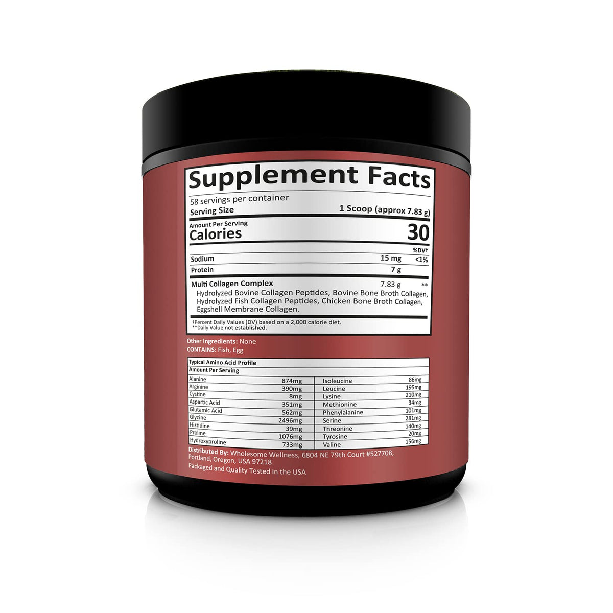 Multi Collagen Protein Powder Hydrolyzed (Type I II III V X) Grass-Fed All-in-One Super Wholesome Wellness