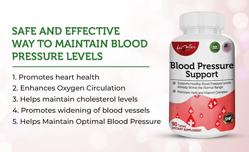 AAMATEC LIFE Blood Pressure Support Supplement 90 Capsules AAMATEC LIFE