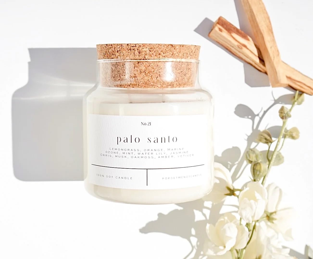 Palo Santo 22oz Soy Wax Candle FORGET ME NOT CANDLE