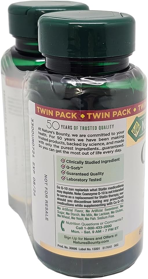 Nature's Bounty CoQ10 100mg Twin Pack, 60 Count, 2 Pack Gsupps Australia