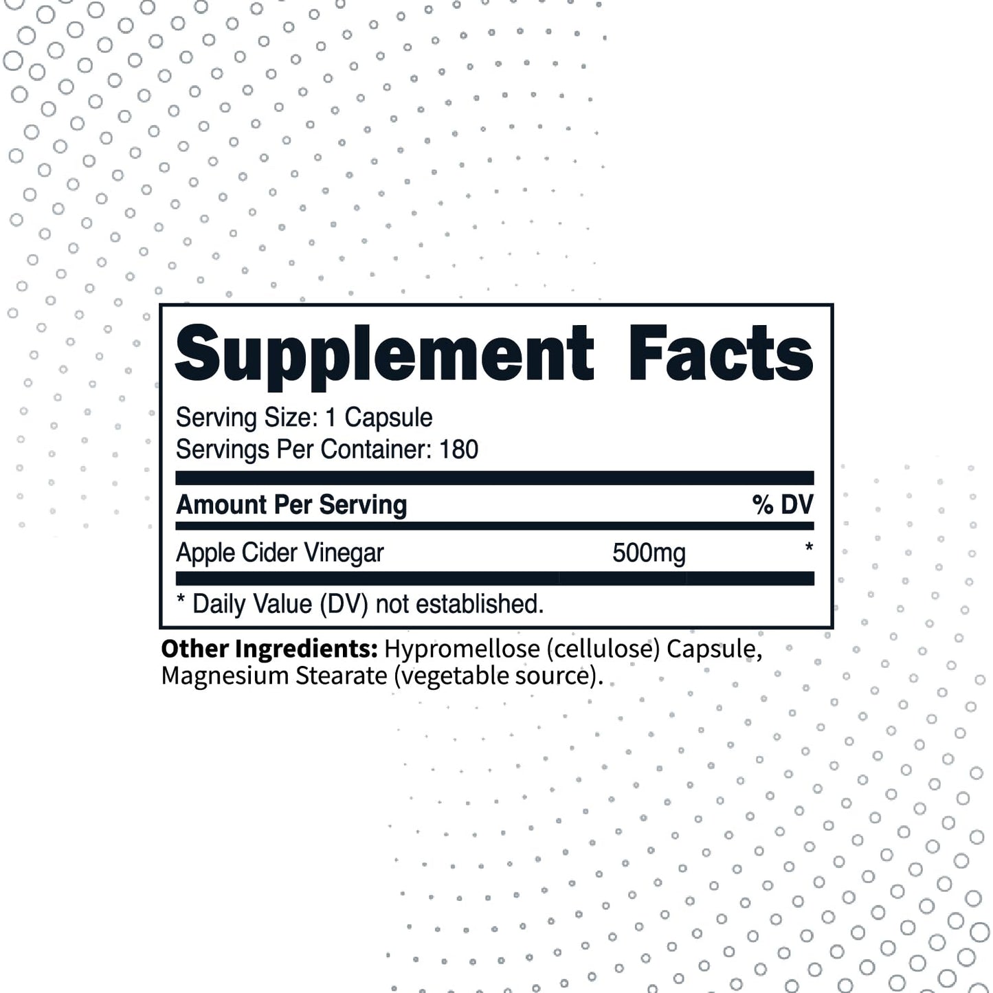 Type Zero Apple Cider Vinegar Capsules (180 Count) 500mg Per Serving - Non-GMO, Gluten-Free Supplement Type Zero