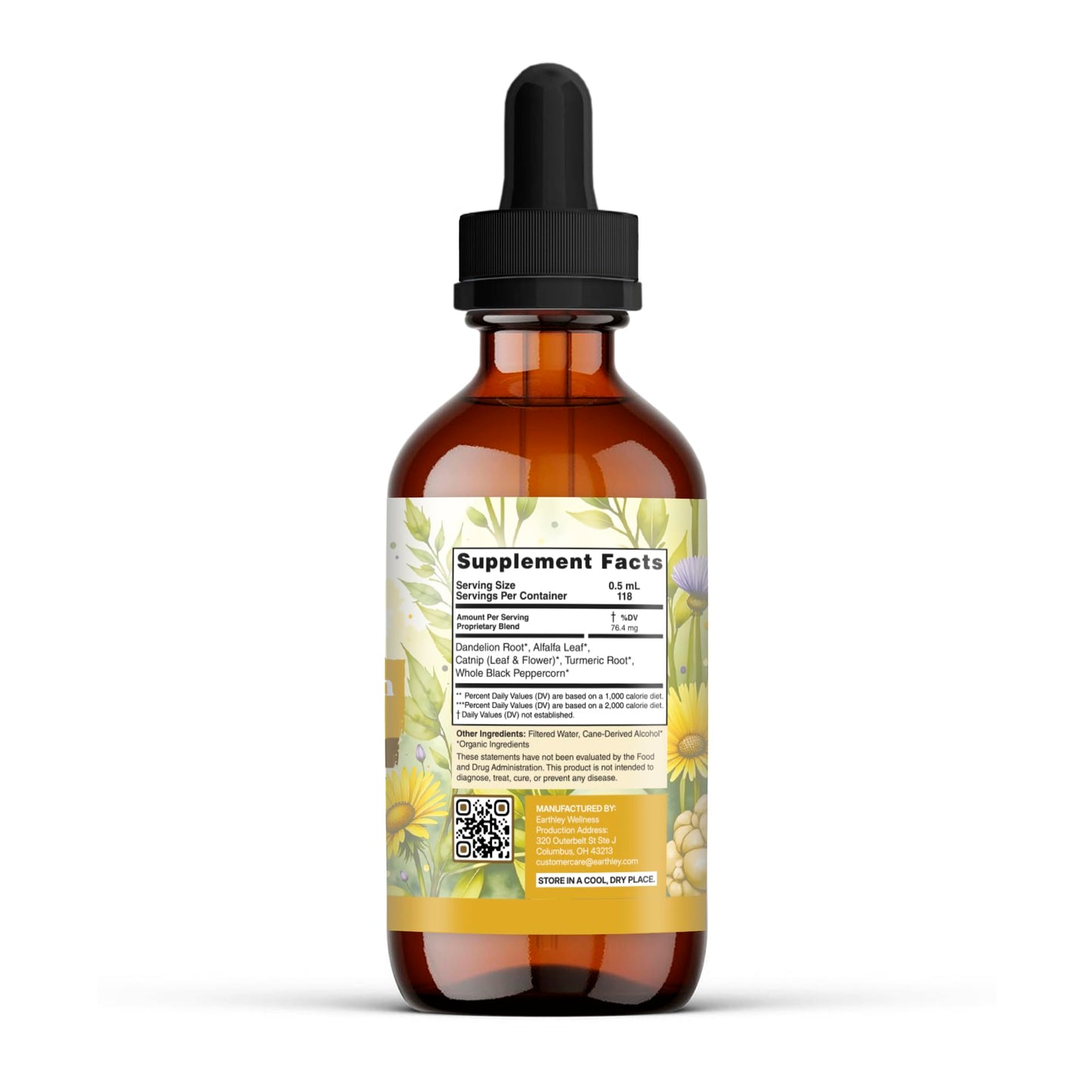 Earthley Wellness Postpartum Balance, Supports and Balances Female Hormones, Supports Postpartum Recovery, Smooths Out Mood Swings, Essential Herbs Like Dandelion Root, Catnip, & Alfalfa (2oz) Earthley Wellness