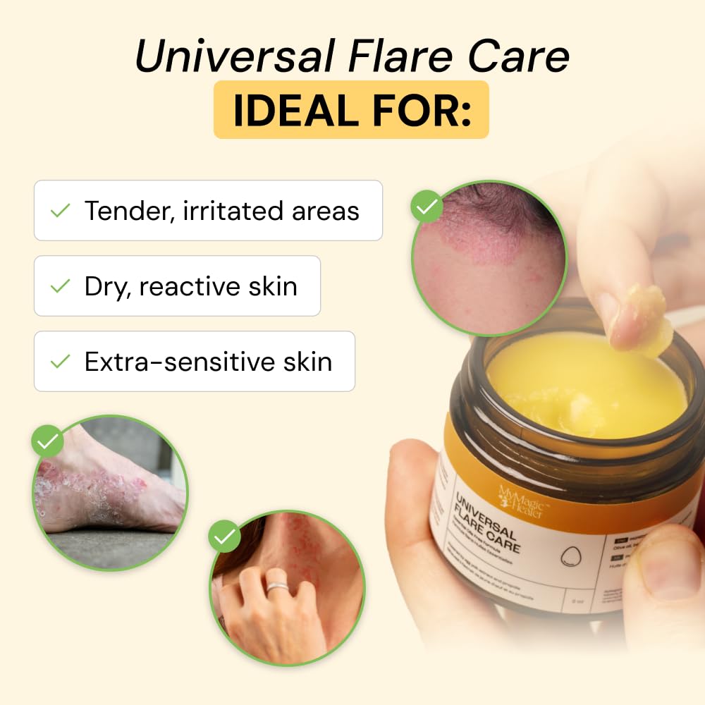 MyMagicHealer Universal Flare Care | Essential Oil Free | Baby Dermatitis, Diaper Rash, Eczema, Psoriasis, Impetigo | Wound Car MyMagicHealer