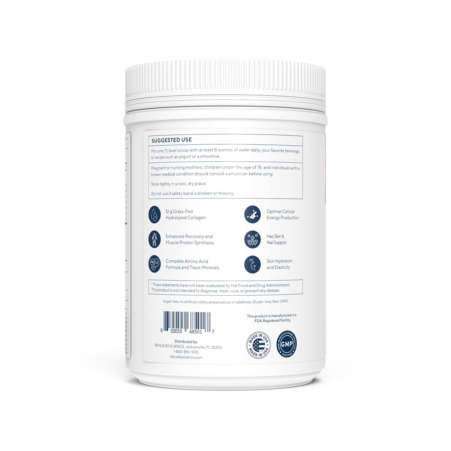 Renue By Science Skin & Body Essentials | Collagen Peptides Electrolytes Creatine & BCAA Powder | Collagen (12g) Creatine Monohydrate (4g) per Serving with Taurine & Glycine | Made in USA - Chocolate Renue By Science
