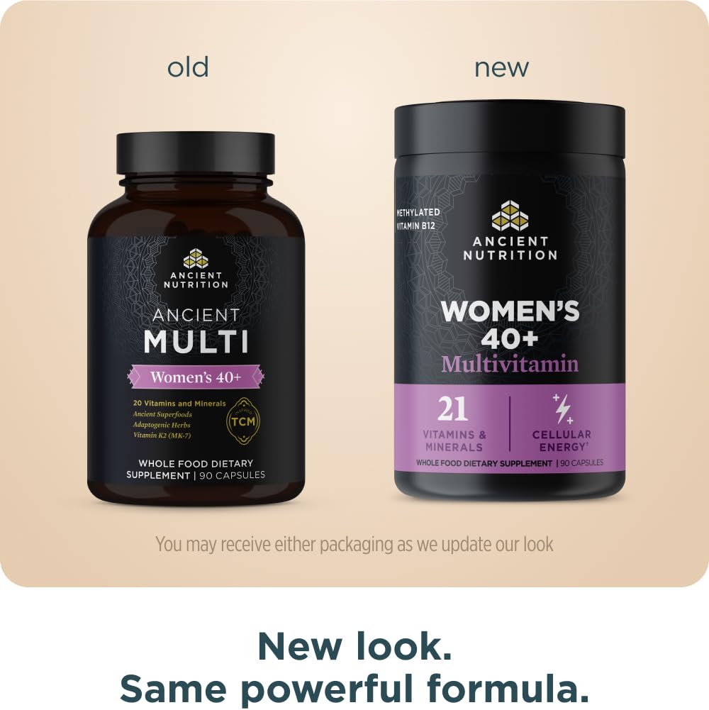 Ancient Nutrition Multivitamin for Women 40, Multi Vitamin and Immune Support with Vitamin D & C, 20 Vitamins and Minerals Ancient Nutrition