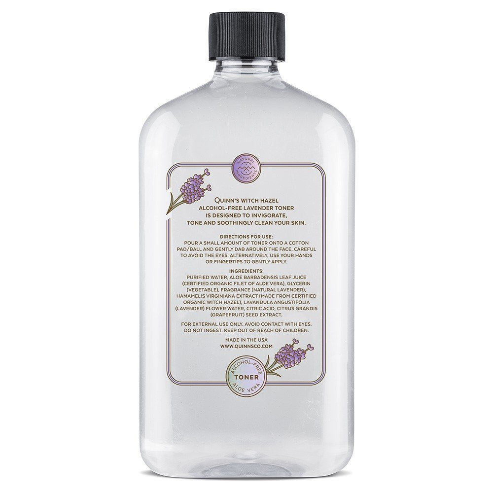 Quinn’s Alcohol Free Witch Hazel with Aloe Vera 16 Ounce (Lavender) Quinn's