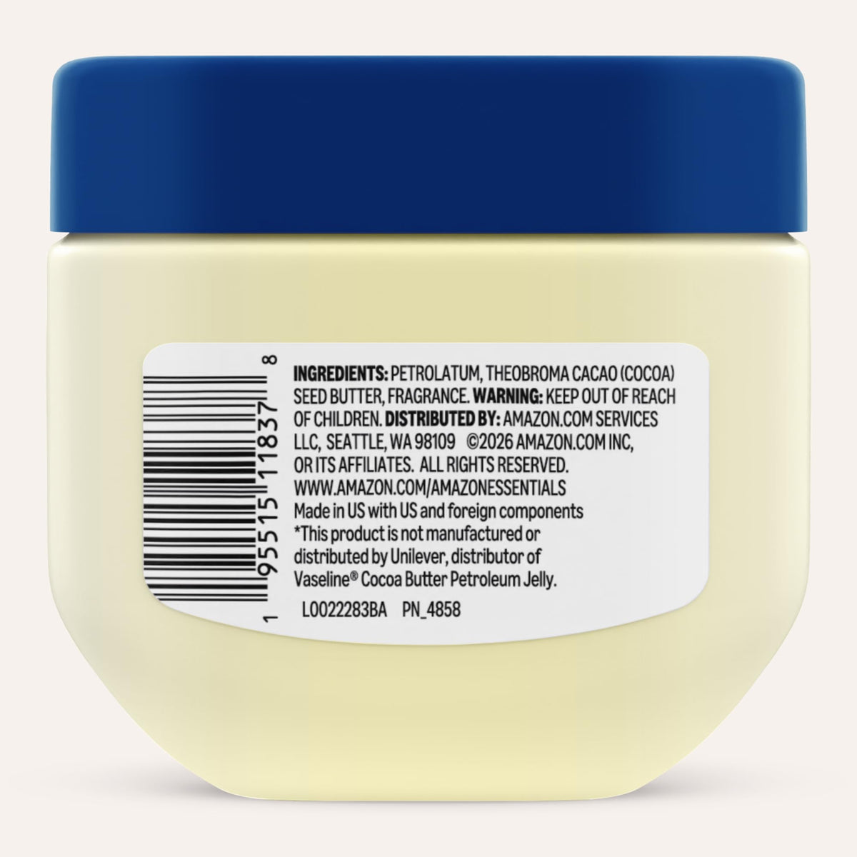 Amazon Essentials Cocoa Butter Petroleum Jelly, Moisturizing, 7.5 Ounce, 1-Count Amazon Essentials