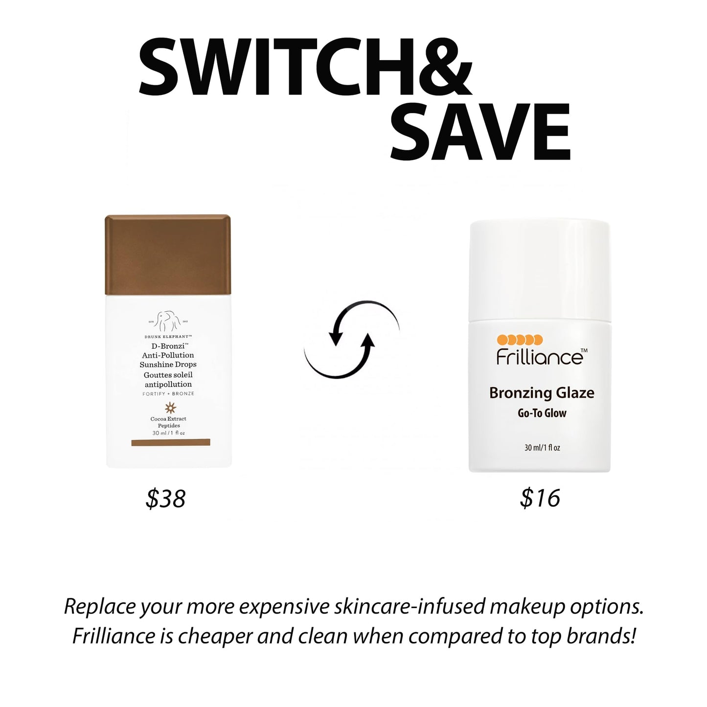 Frilliance Hydrating Go-To Glow, Bronzing Glaze Drops, Cruelty-Free Hypoallergenic for Teens of All Skin Types, 30 ml / 1 fl oz Frilliance