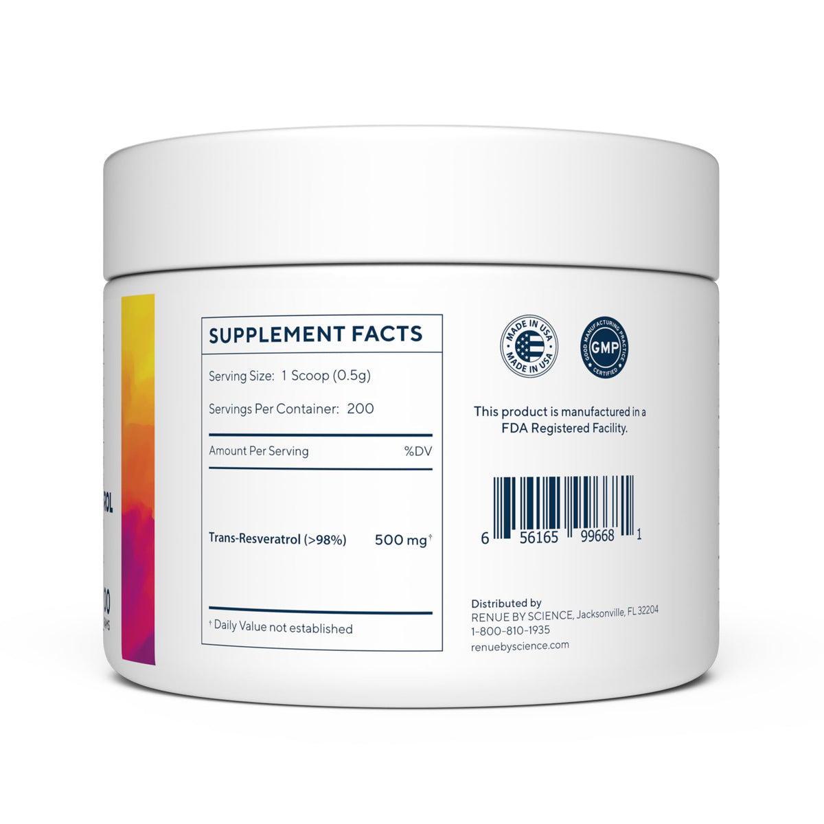 Renue By Science Resveratrol | High Strength Resveratrol Supplement | 100g Trans Resveratrol Powder | Reservatrol 200 Day Supply | Non-GMO & Allergen Free | Manufactured in The USA Third-Party Tested Renue By Science