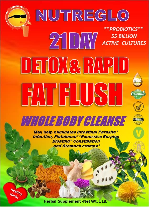 nutreglo 21 Day Rapid Detox and Fat Flush, All Natural Detox Cleanse Drink, Blood Detox Nutreglo