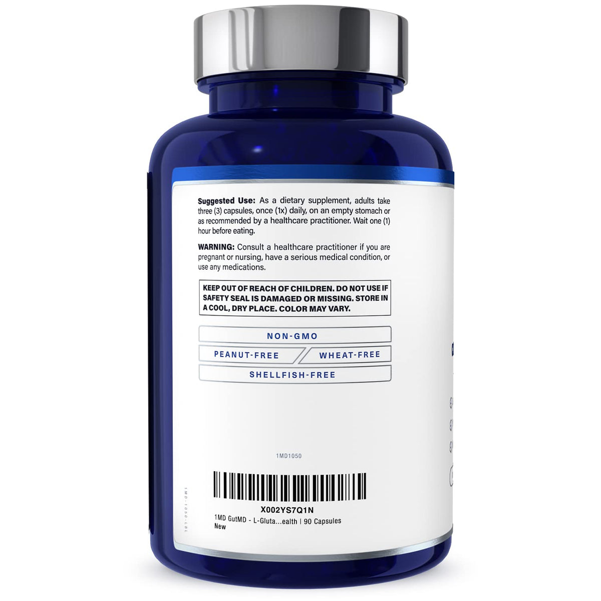 1MD Nutrition GutMD - L-Glutamine Capsules w/Prebiotic for Gut Health - L Glutamine Supplement - Supports Healthy Digestive 1MD Nutrition