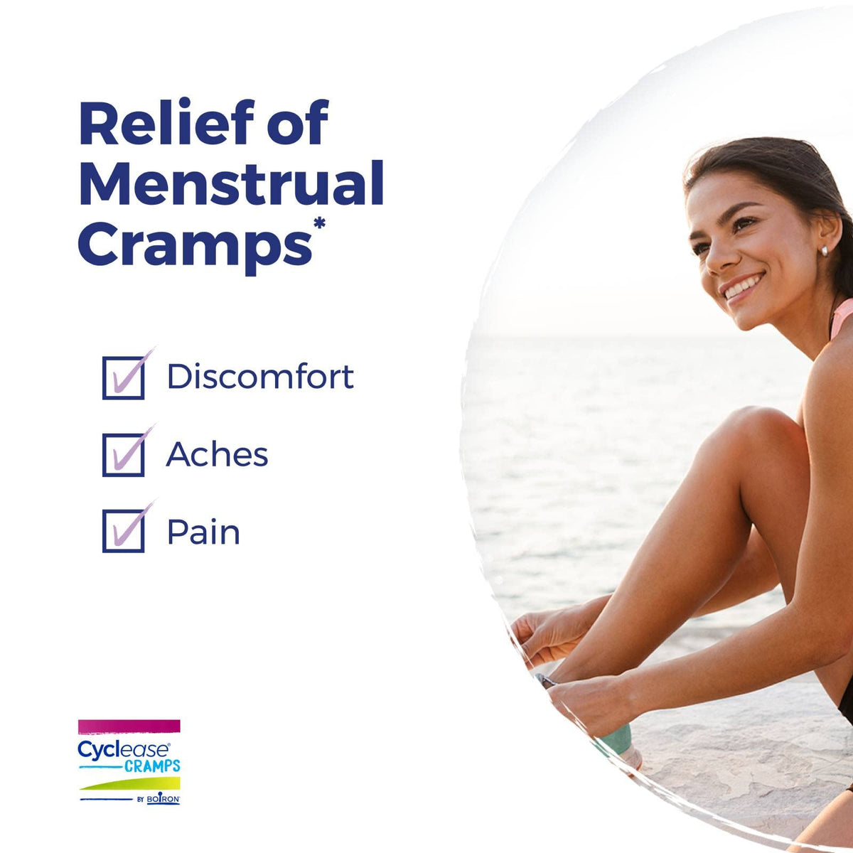Boiron Cyclease Cramps Tablets for Relief from Menstrual Cramps, Aches, Pain, and Discomfort - 60 Count Boiron