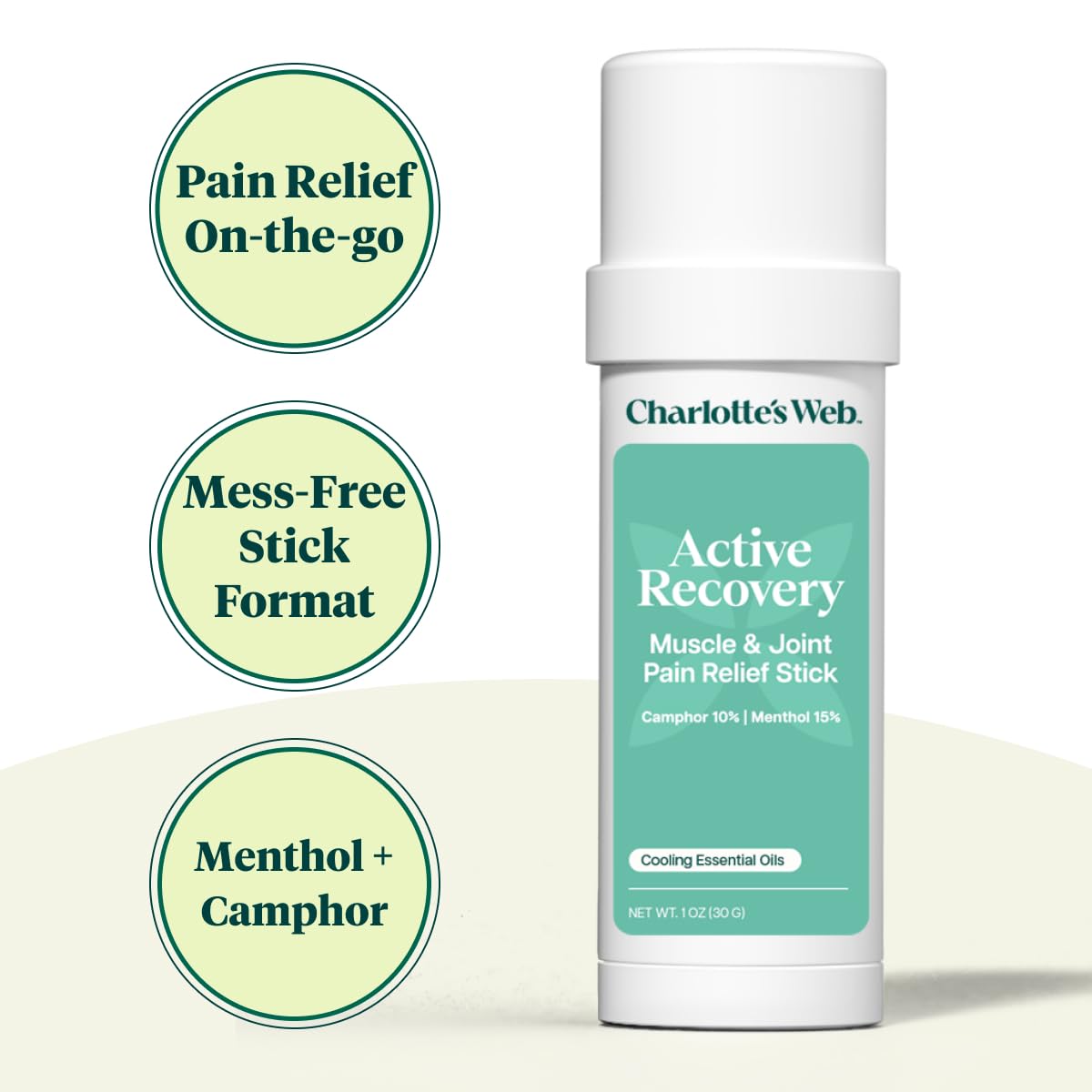 Charlotte's Web Active Recovery Muscle & Joint Pain Relief Stick 1oz Charlotte's Web