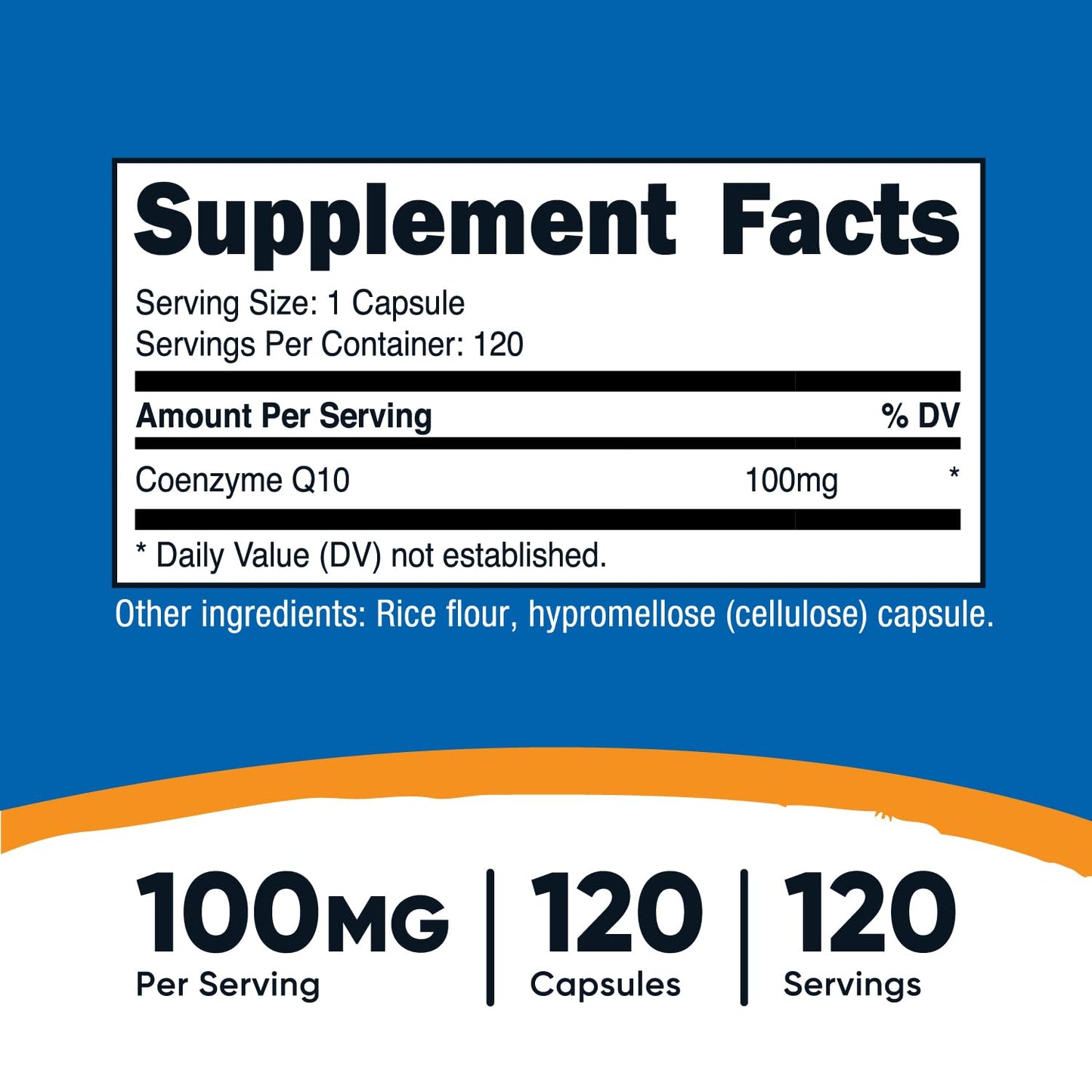 Nutricost CoQ10 100mg, 120 Vegetarian Capsules, 120 Servings - High Absorption, Vegetarian, Non-GMO, Coenzyme Q10 Nutricost