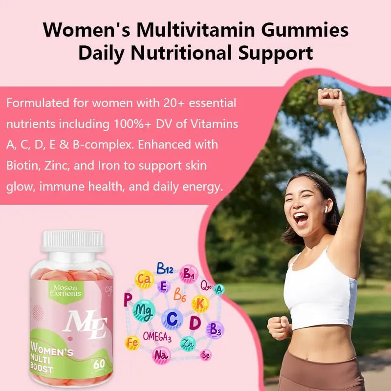 Methylated Multivitamin for Women Gummies,Inositol, Folate, Vitamins A C D3 E B12 K2, Herbal & Mineral Blend, Daily Vegan Gummy MOSEA ELEMENTS