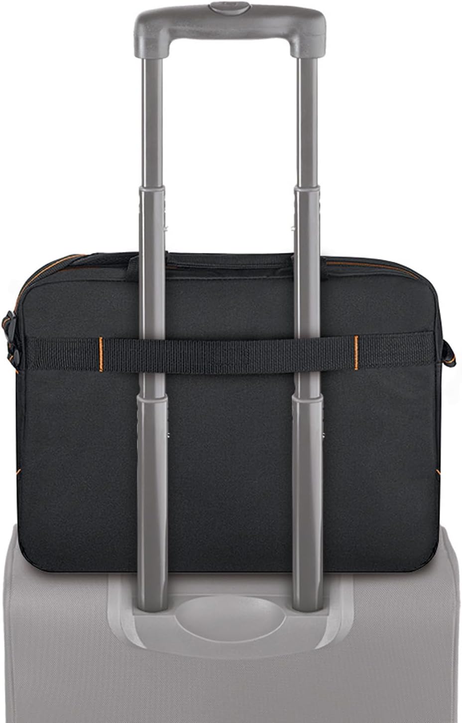 Solo New York Briefcase - 13.3" Laptop Carrying Bag for Women & Men, Brief for Travel & Work - Ace Slim, Black & Orange Gsupps Australia