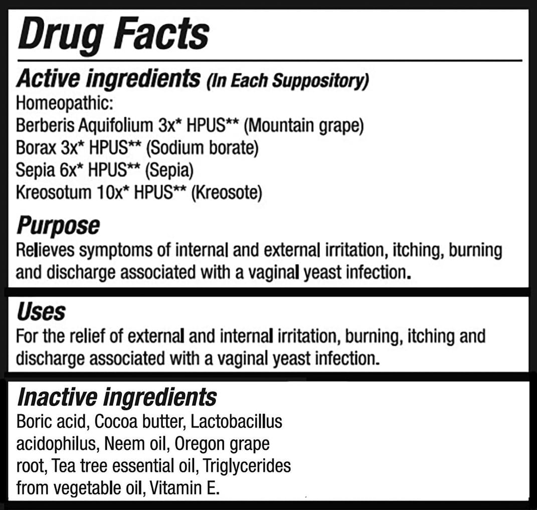 Vitanica Yeast Arrest, Homeopathic Vaginal Suppositories, for Yeast Infection Symptoms Vitanica
