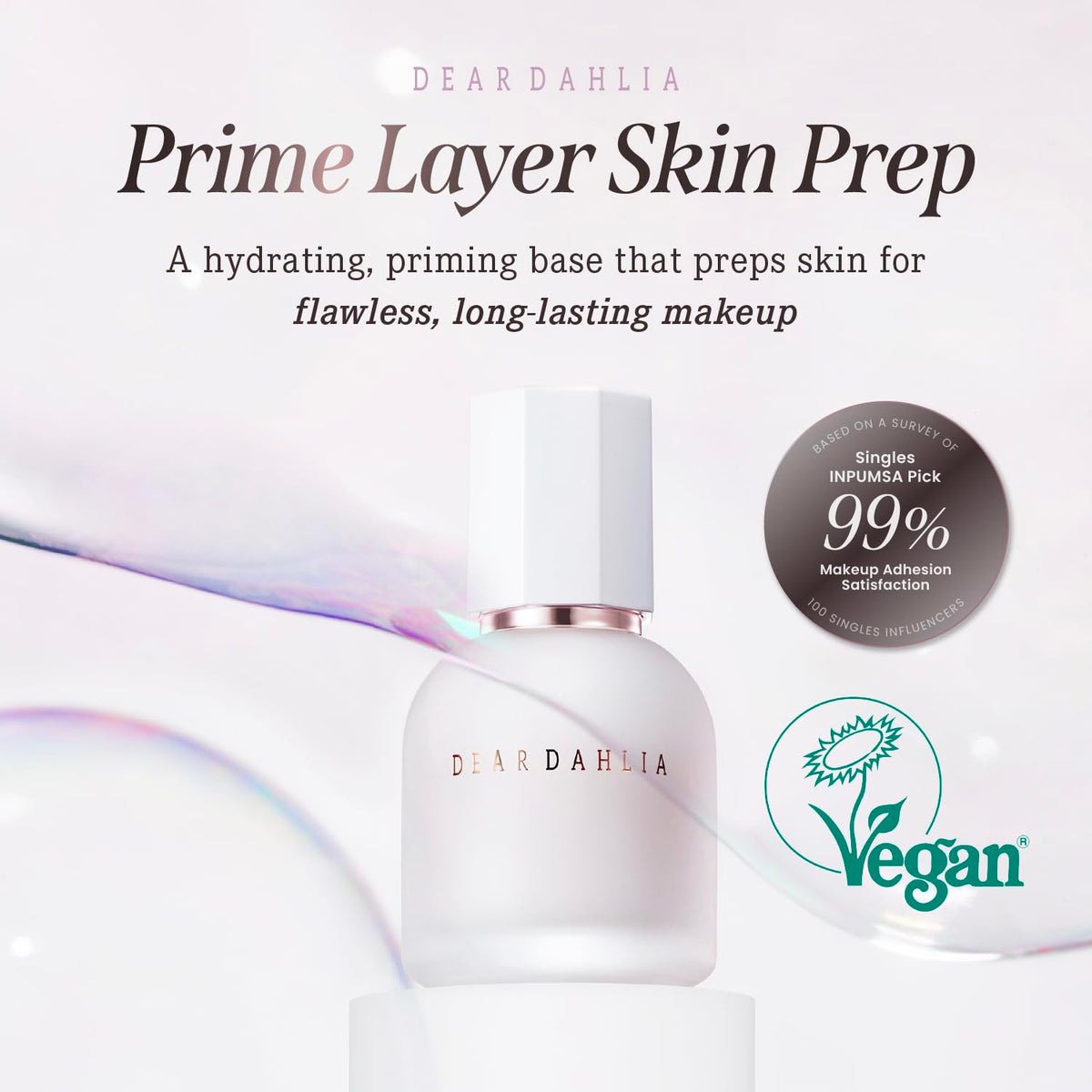 DEARDAHLIA Prime Layer Skin Prep - Vegan Makeup Primer, Lightweight & Hydrating for Long-Lasting Makeup, Smooth, Glowing Skin. Korean Base Prep. Artificial fragrance free. 1.35 oz DEARDAHLIA