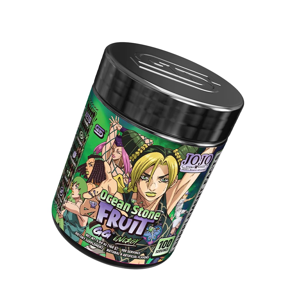 Gamer Supps GG Energy - JoJo's Ocean Stone Fruit (100 Servings) - Keto Friendly Gaming Energy and Nootropic Blend, Sugar Free + Organic Caffeine + Vitamins, Powder Drink Gamer Supps