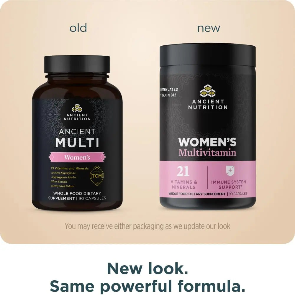 Ancient Nutrition Multivitamin for Women, Multi Women's, Methylated Vitamin D, C, B12, Zinc, Magnesium Ancient Nutrition